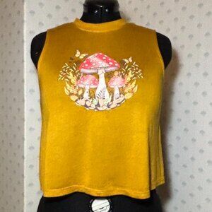 Obsessive Love Mushroom Tank - Gold/Mustard - S
